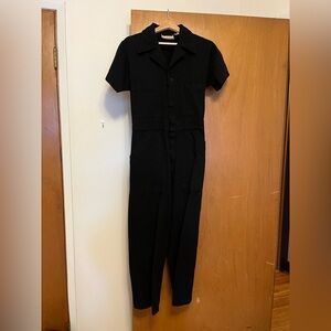 Black Petite Short-Sleeved Jumpsuit Big Bud Press